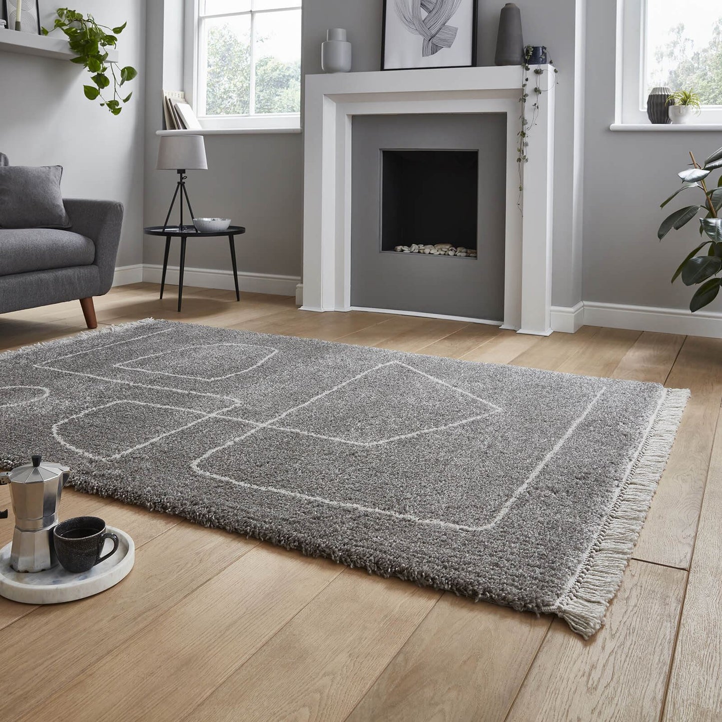 Boho A474 Grey/Cream Modern Rug