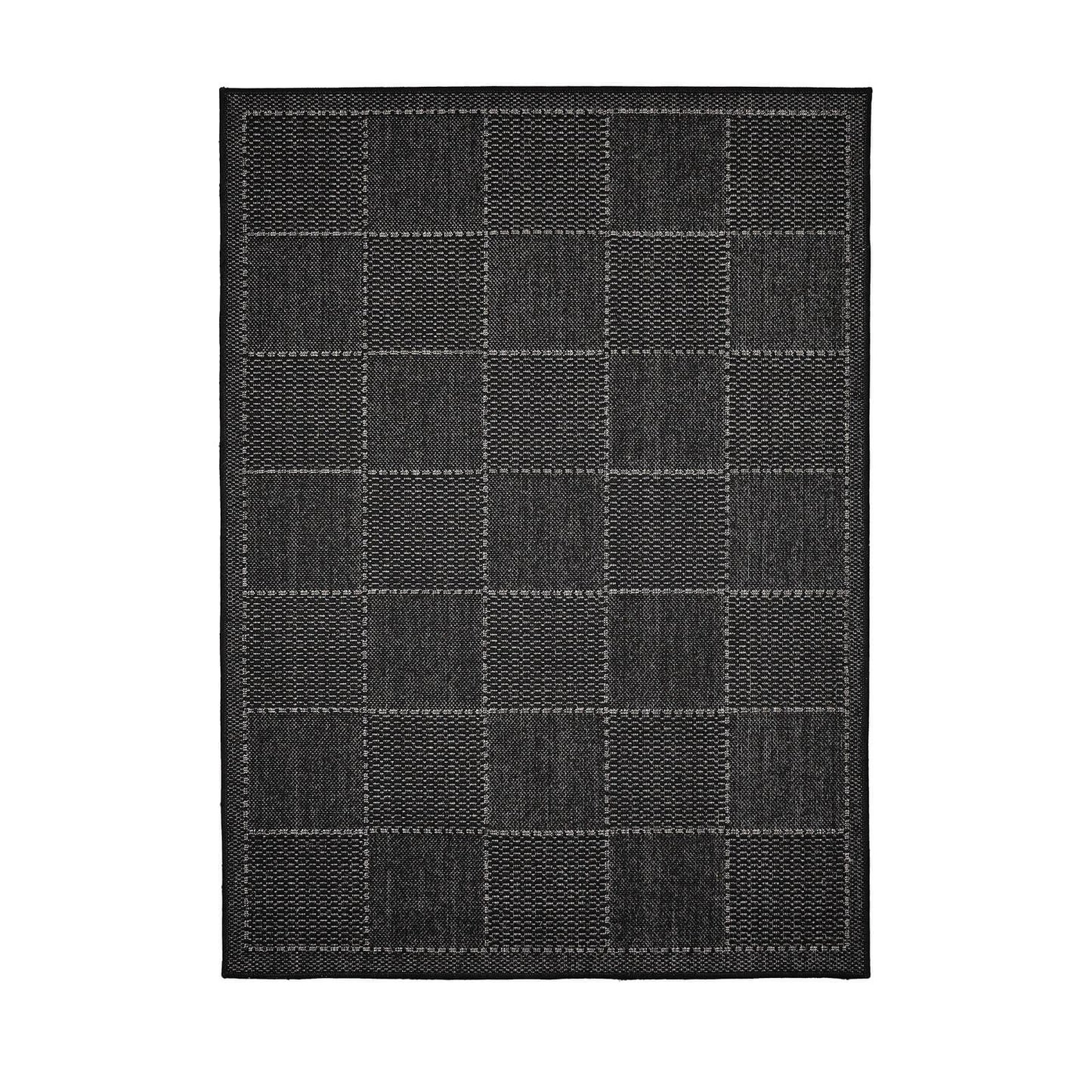 Flatweave Gel Check New Black Rug