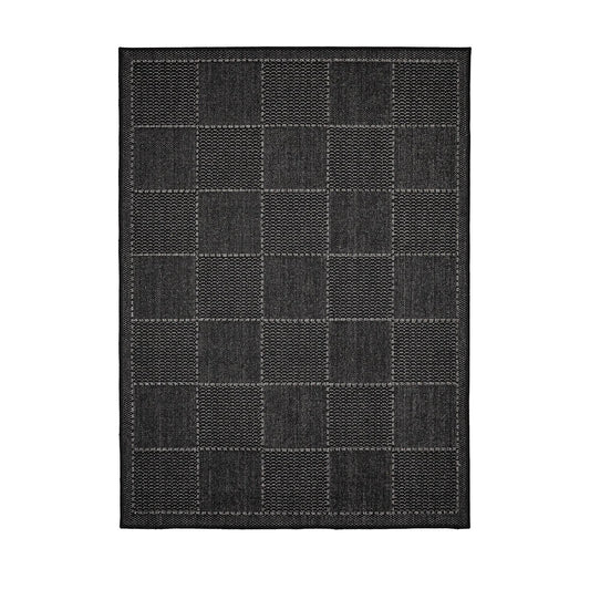 Flatweave Gel Check New Black Rug