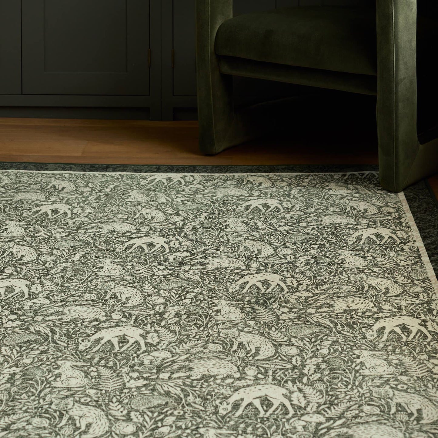 Hug Rug Eco-Washable Whimsical Woodland Green