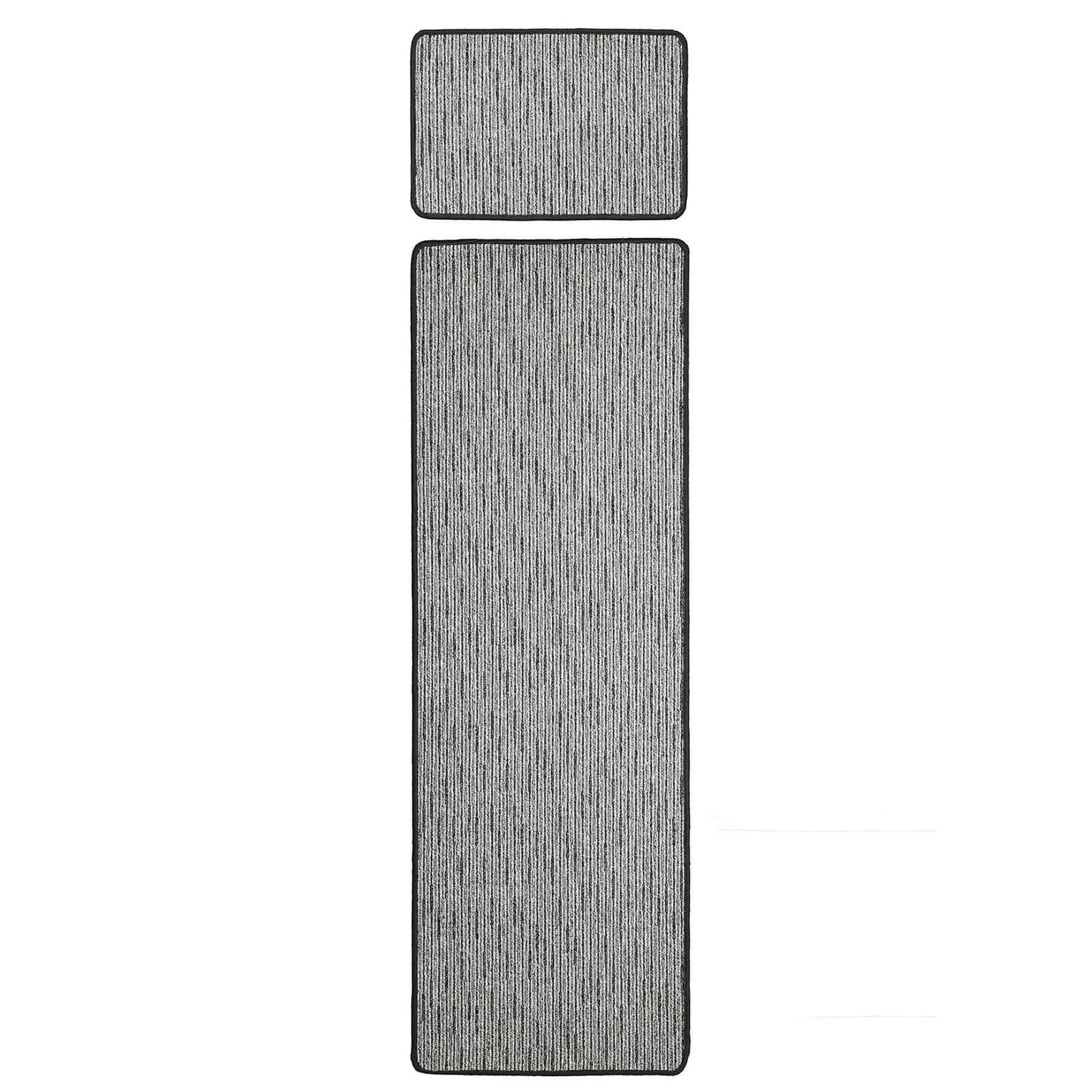 Geneva Multistripe Grey Plain Rug