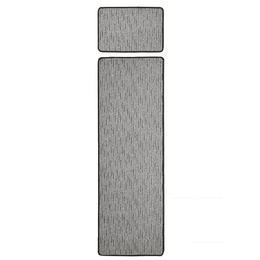 Geneva Multistripe Grey Plain Rug