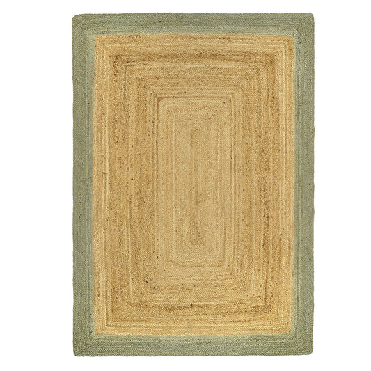 Jute Border Sage Green Modern Rugs