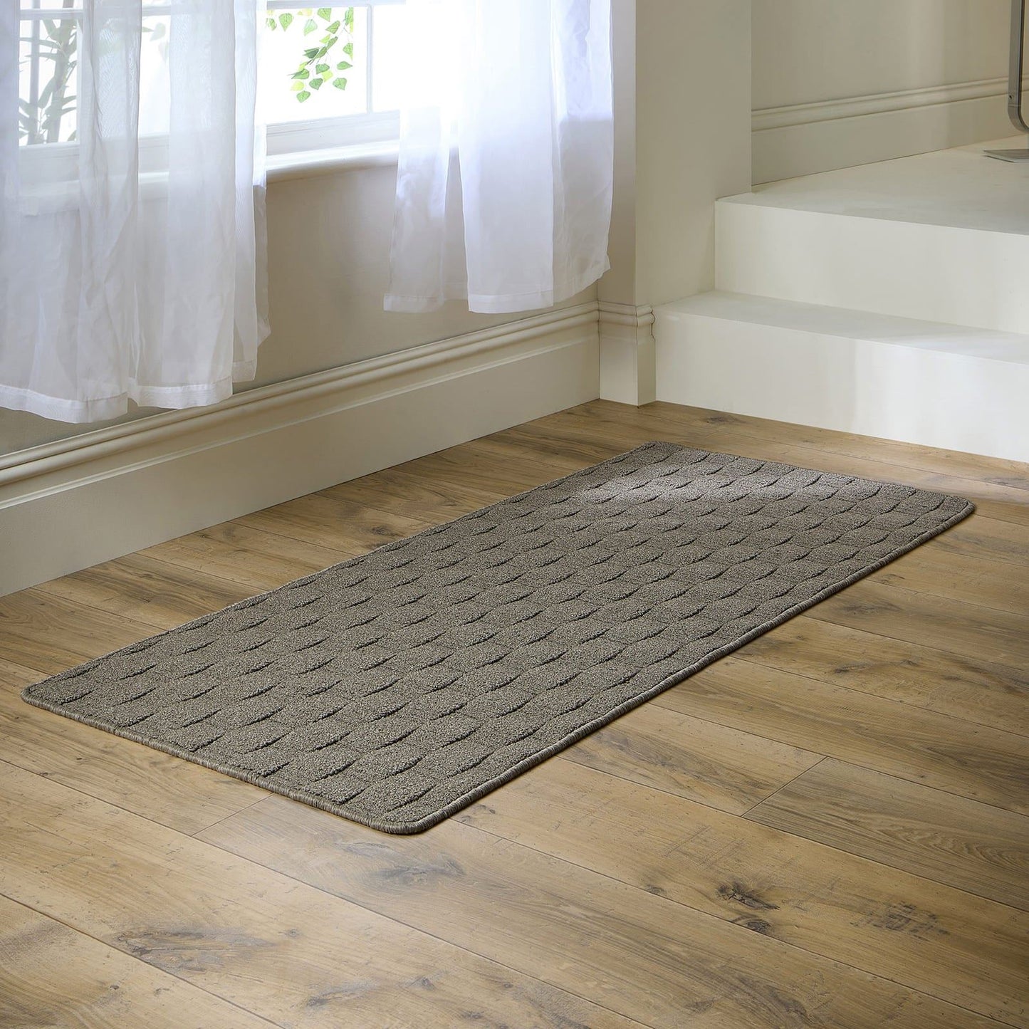 My Mat Sculptured Washable Basketweave Mink Rug