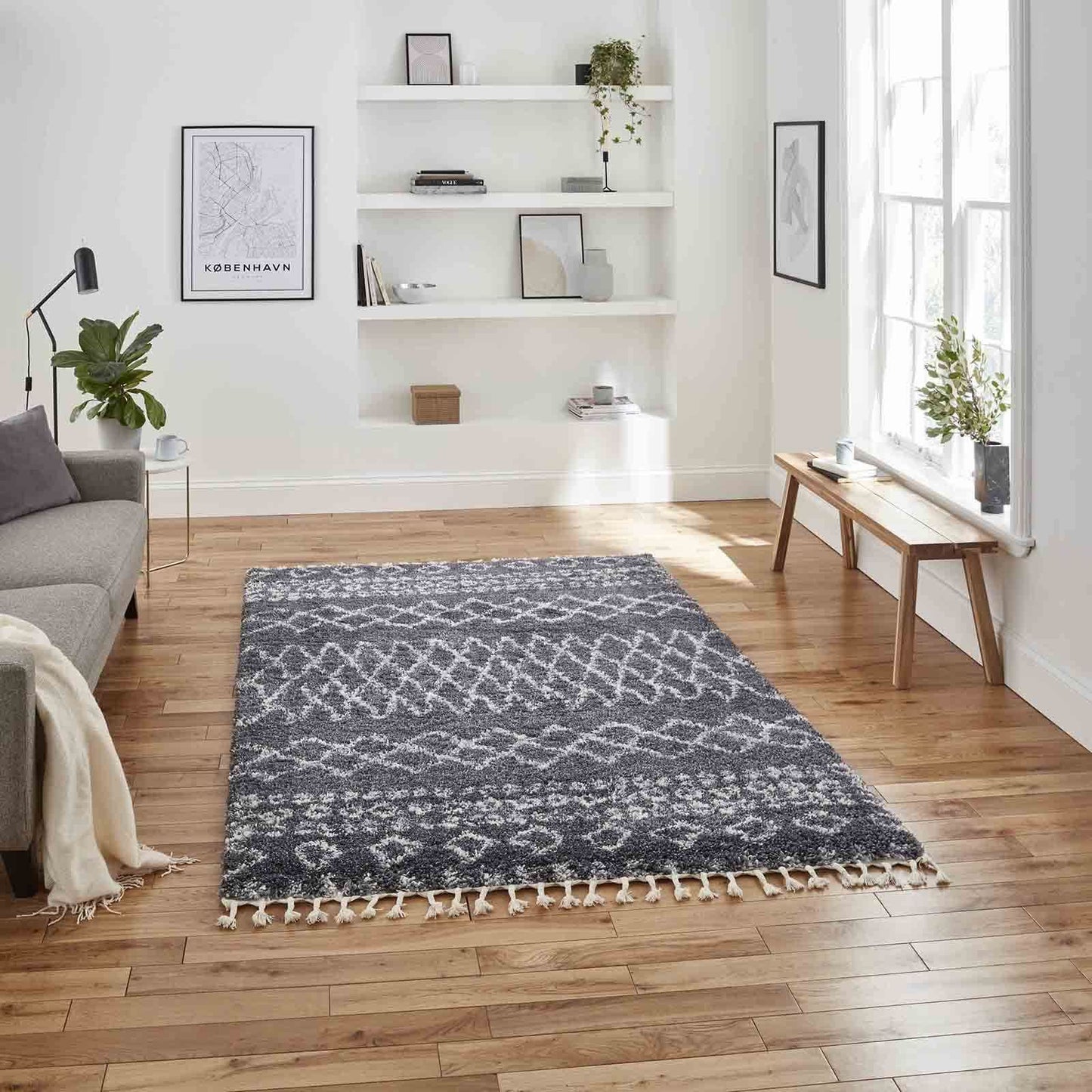 Aspen 1794 Grey/Ivory Shaggy Rug