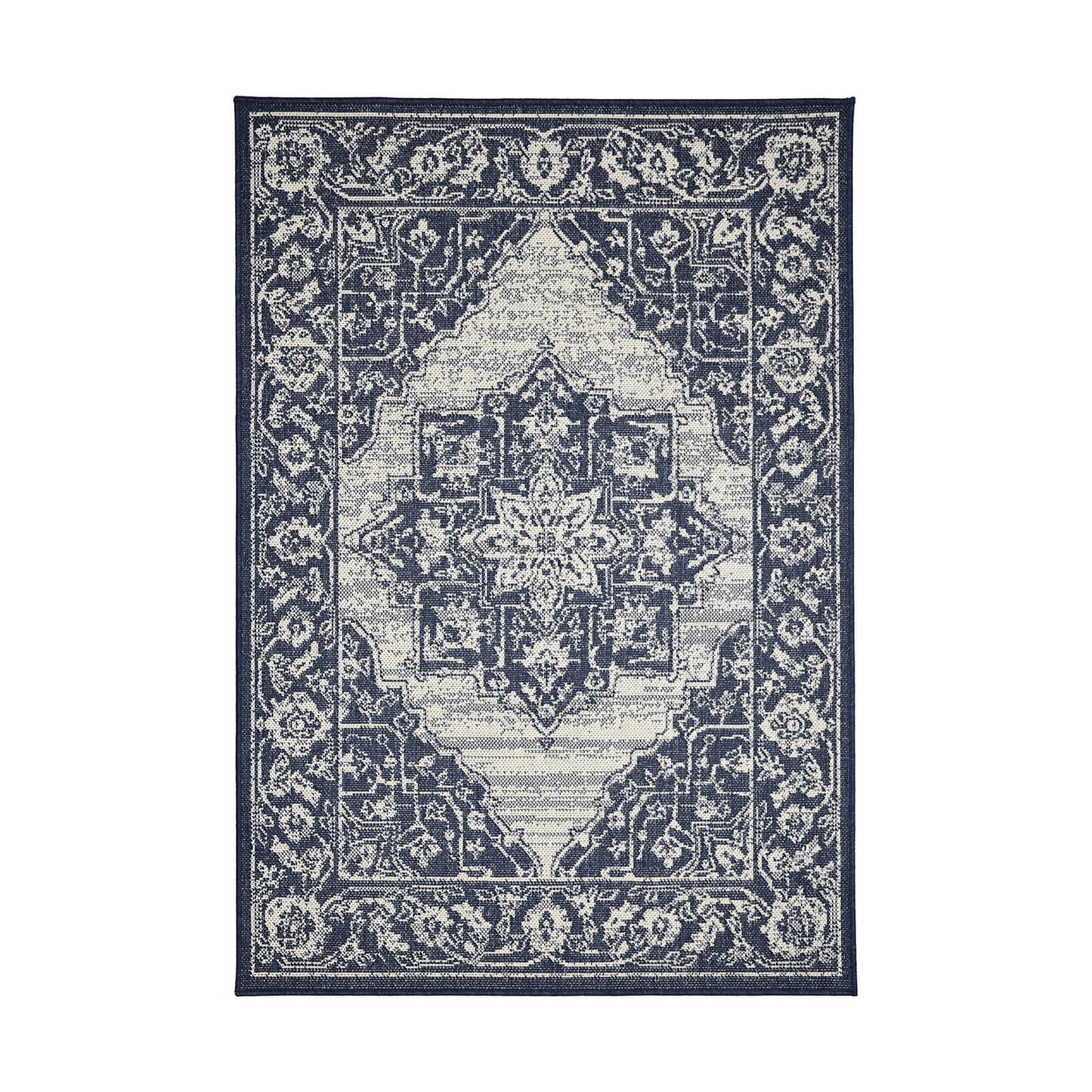 Flatweave Gel Medallion Navy Rug