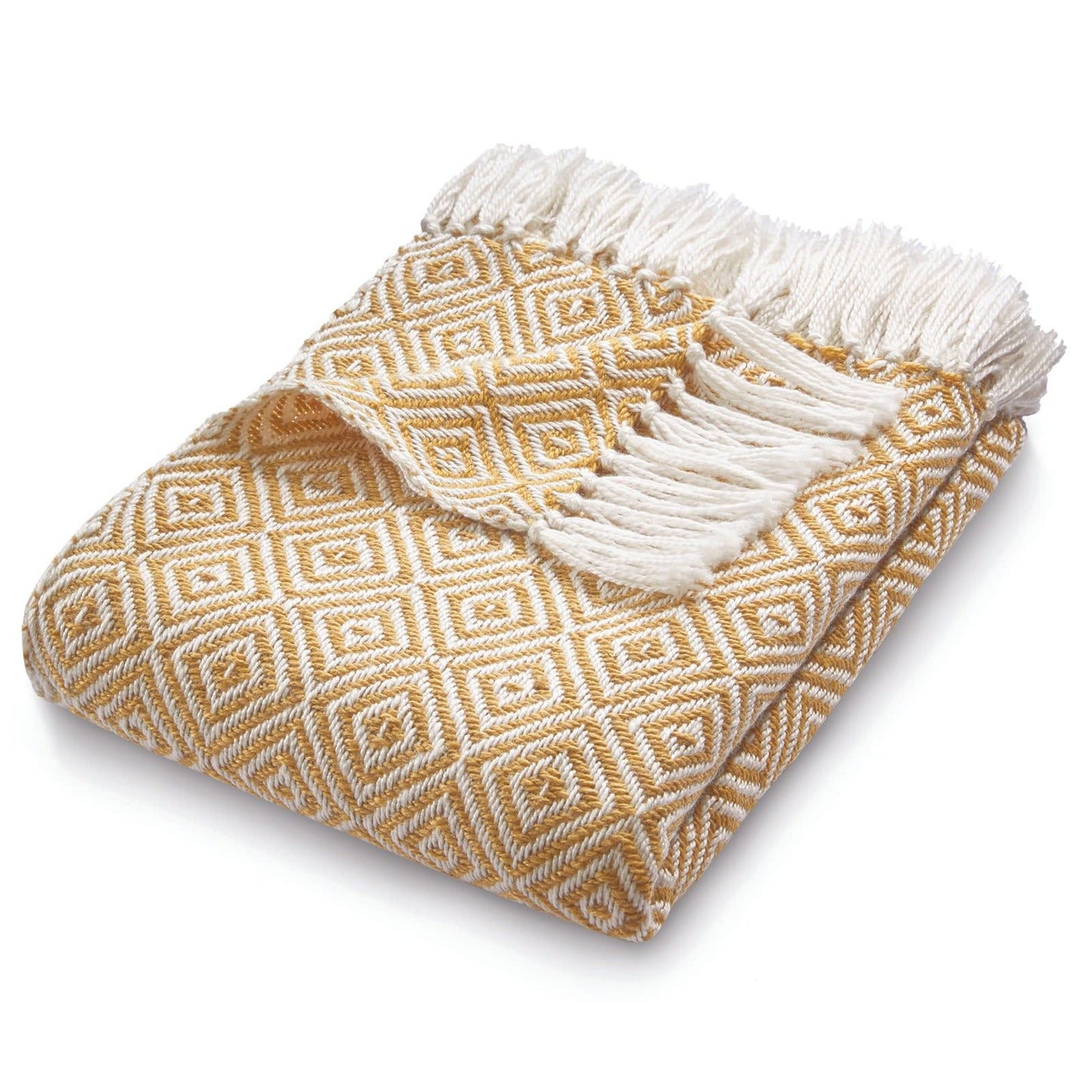 Hug Rug Woven Diamond Throw Gold 130X180 Rug
