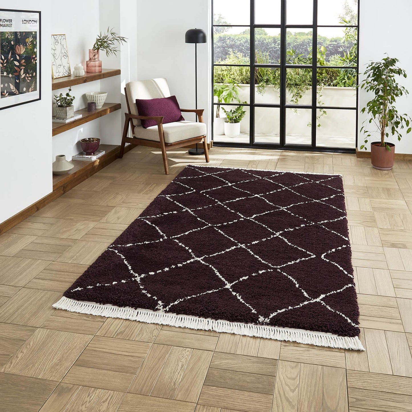 Boho 5413 Purple Berber Rug