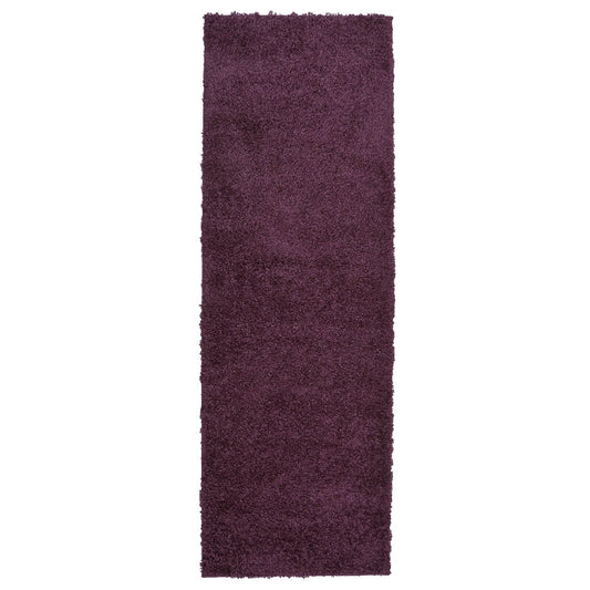 Jazz Shaggy Plum Plain Rug - 067 X 200cm Hall Runner
