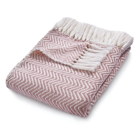 Hug Rug Woven Herringbone Throw Rose 130X180 Rug