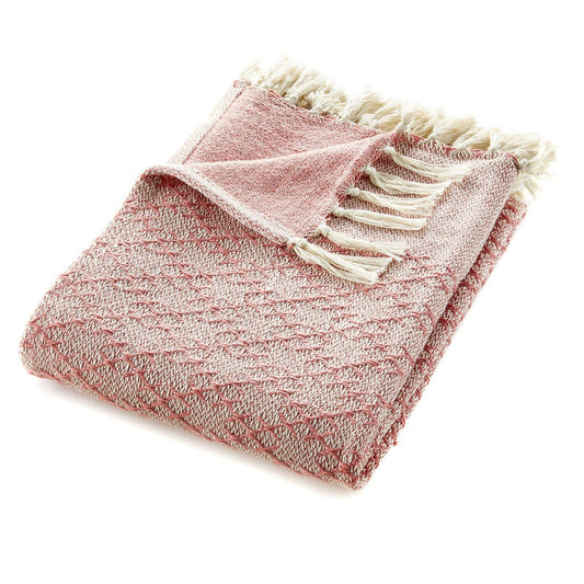 Hug Rug Woven Trellis Throw Coral Pink 130x180 Rug