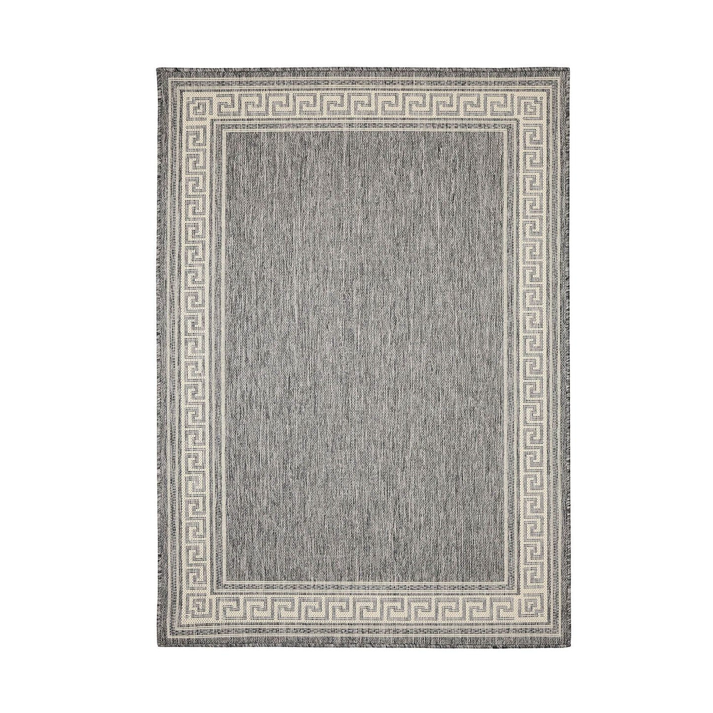 Flatweave Gel Greek Key Steel Grey Rug