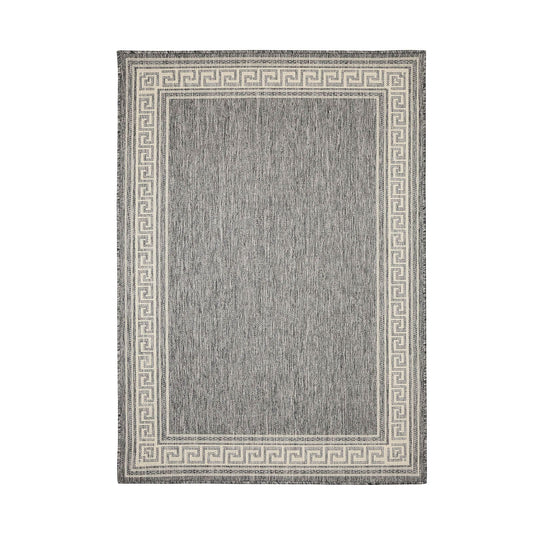 Flatweave Gel Greek Key Steel Grey Rug