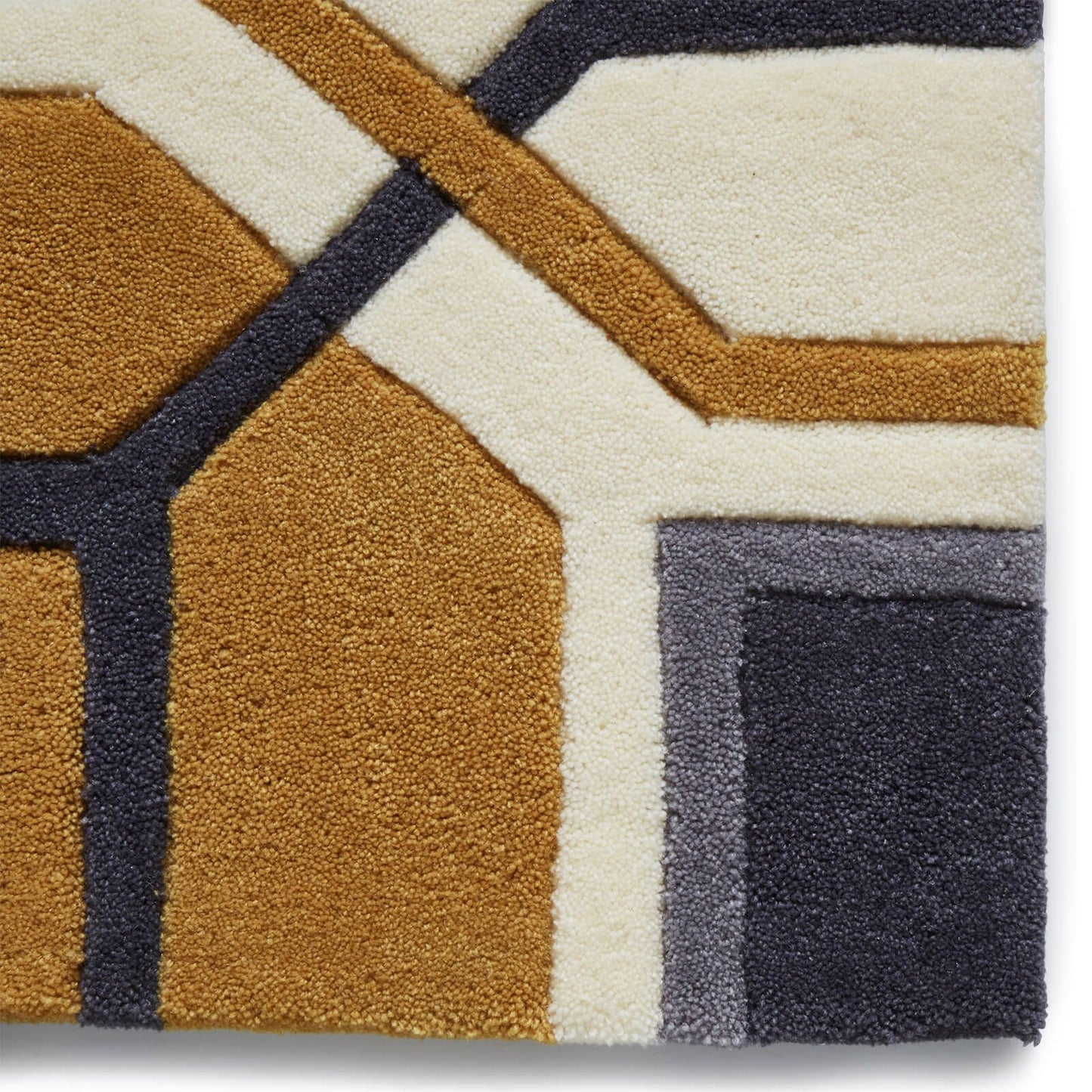 Hong Kong 9238 Ivory/Yellow Modern Rug