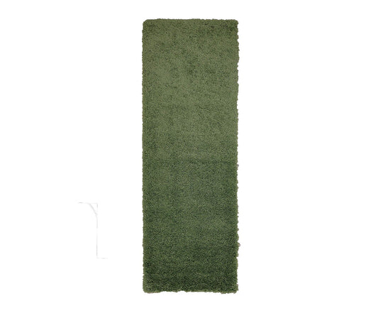Jazz Shaggy Sage Plain Rug - 067 X 200cm Hall Runner