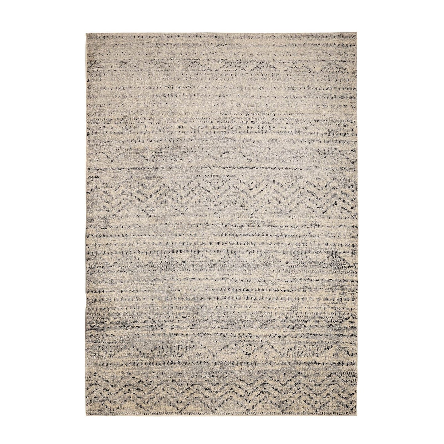 Freya Linezag Grey Semi Plain Rug