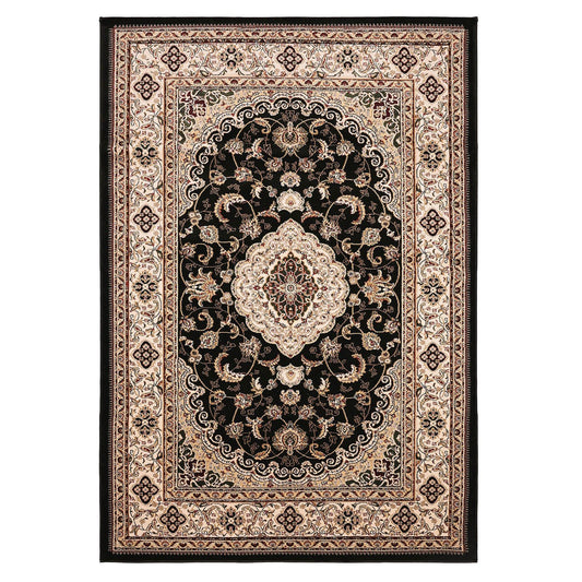 Victoria Traditional Black Classical Rug