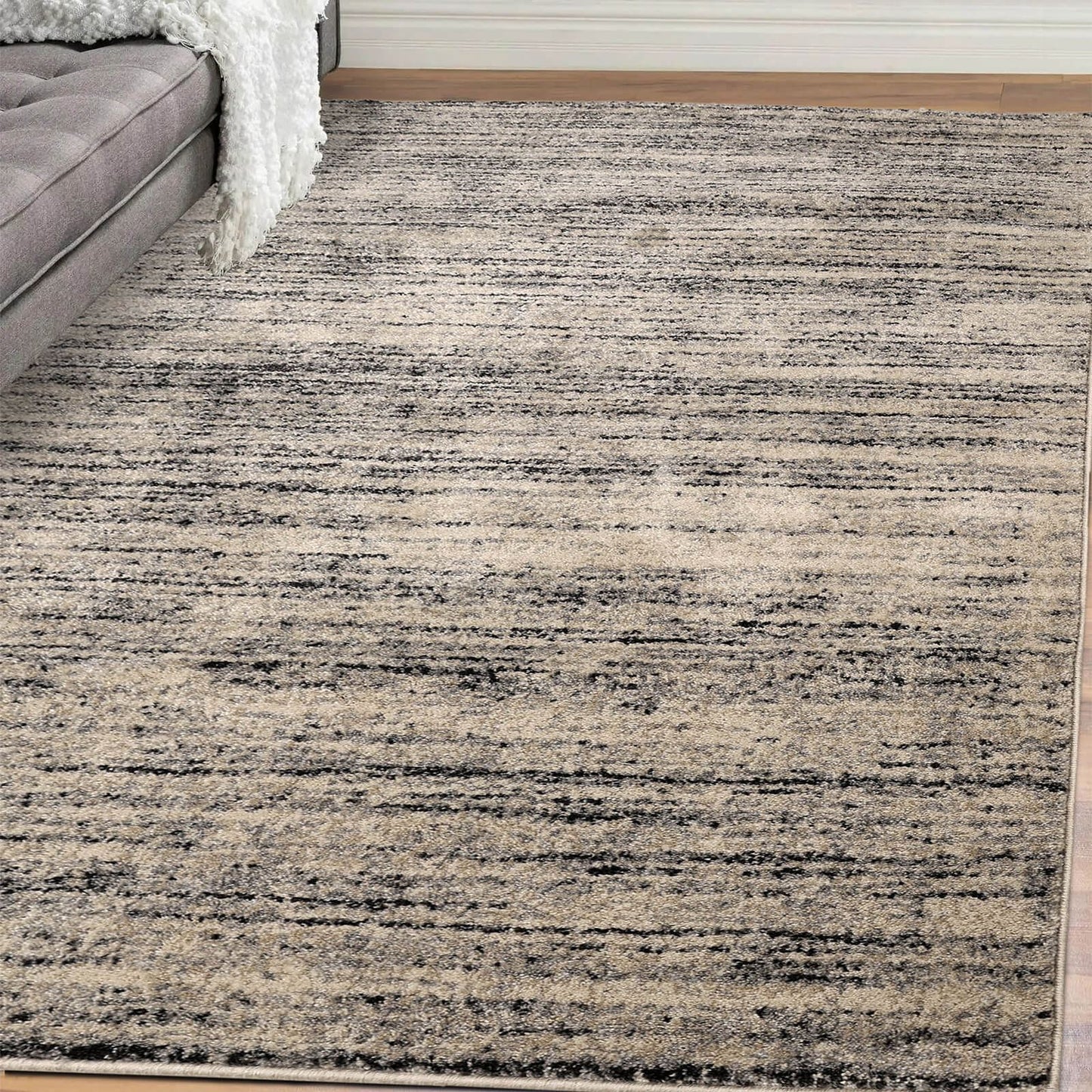 Freya Blends Grey Blue Semi Plain Rug