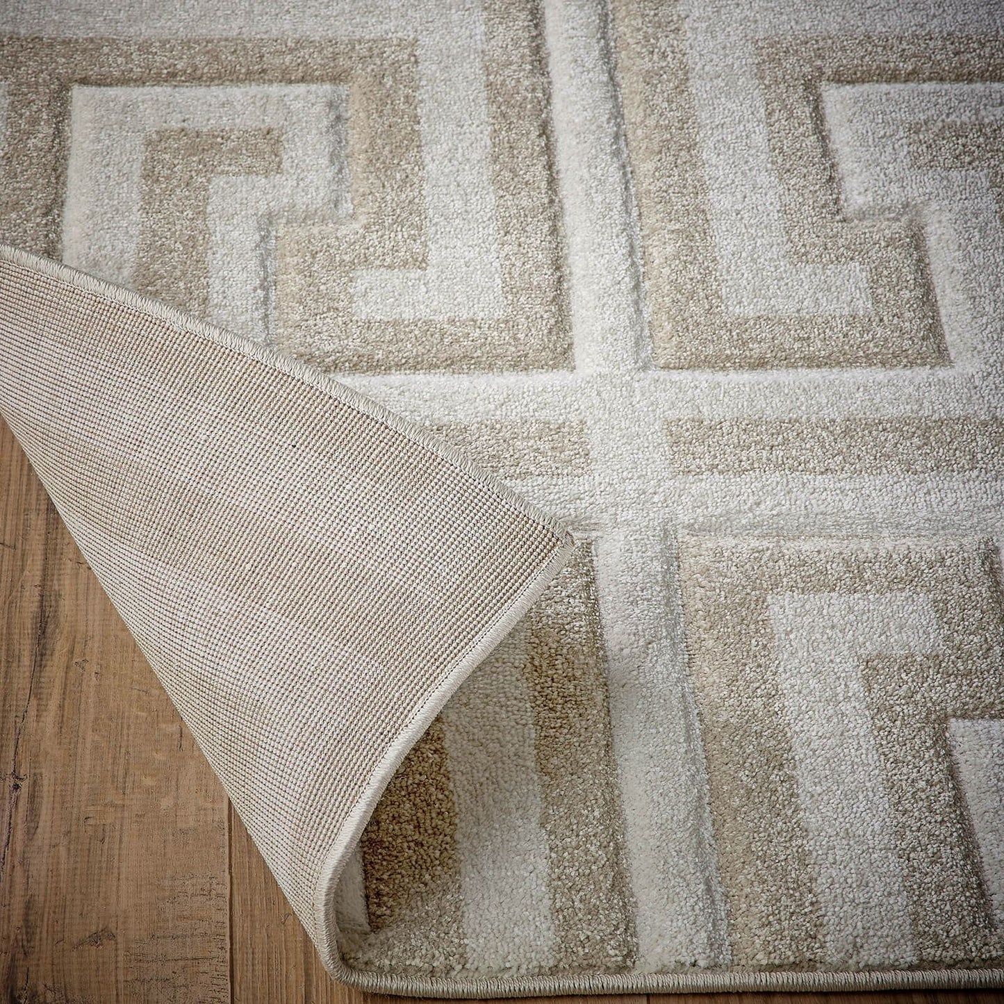 Origins Greek Key Cream Light Beige Rug