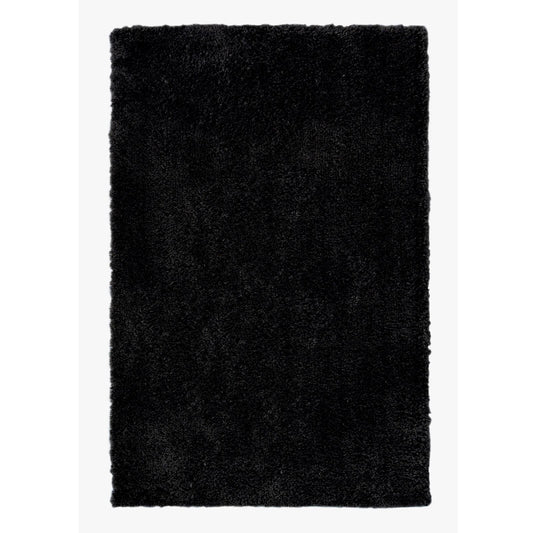 Snug Black Plain Rug