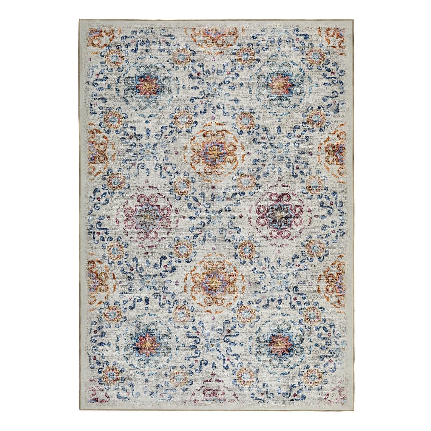 Hug Rug Eco-Washable Modern Damask Rug