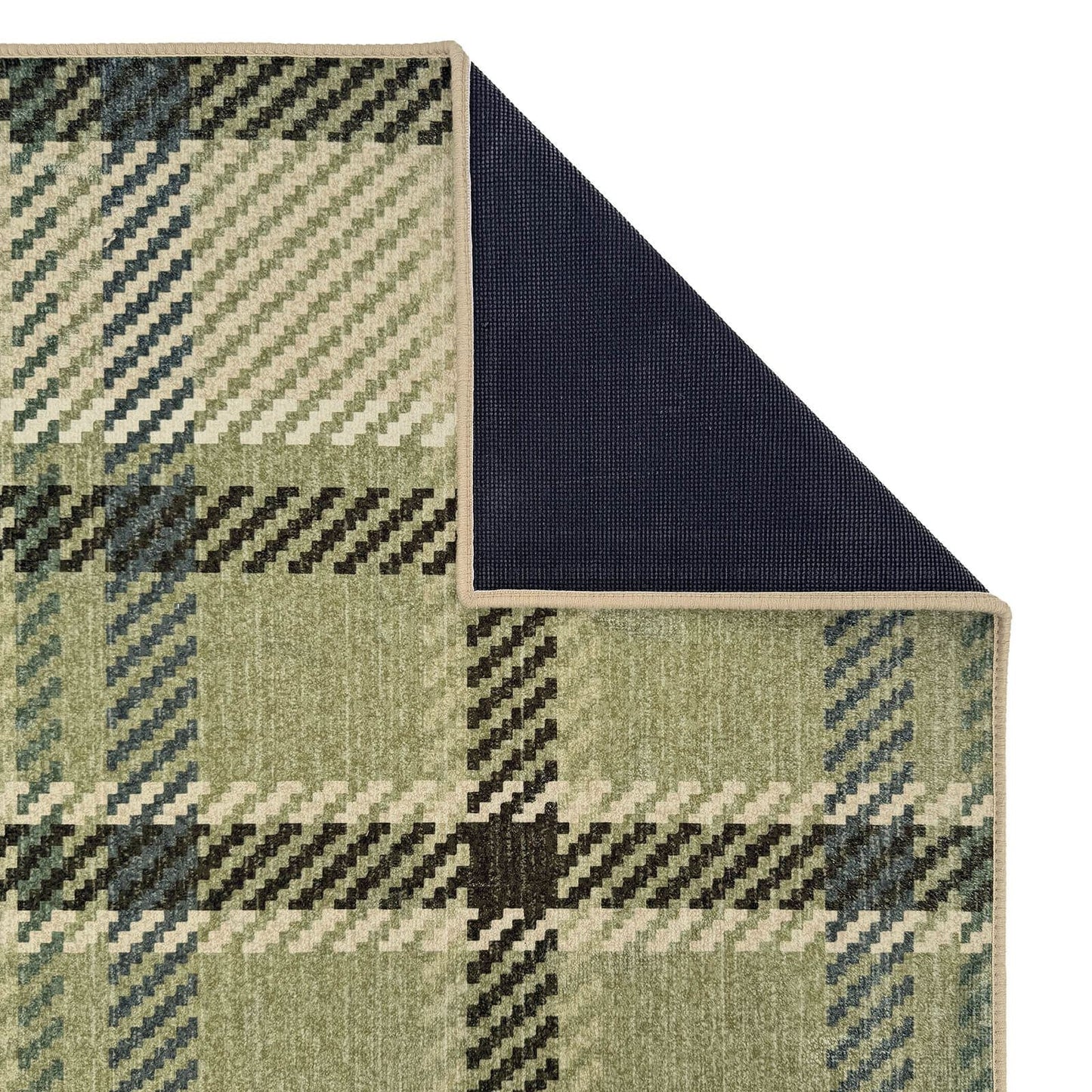 Hug Rug Eco-Washable Isla Plaid Emerald