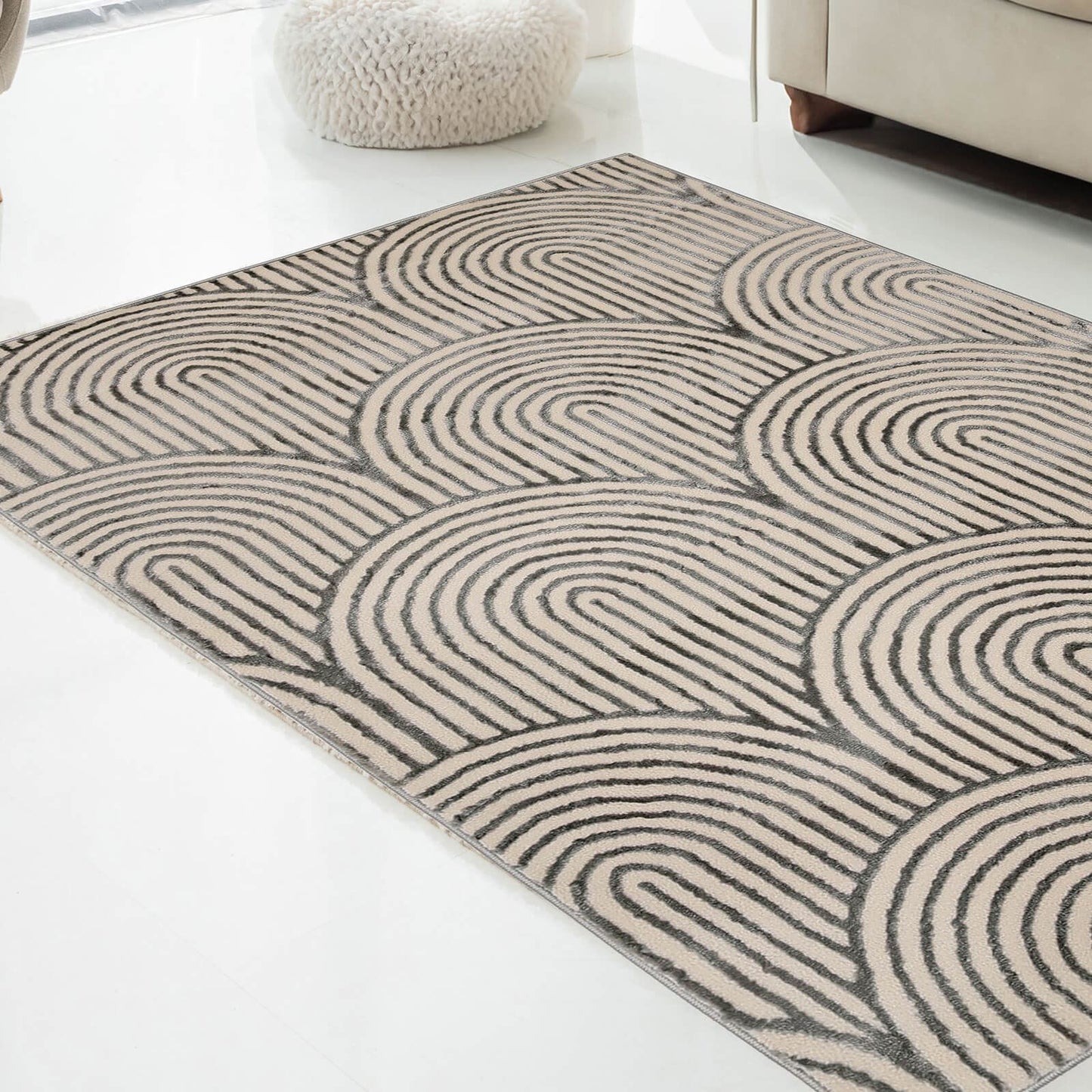 Zoe Arcs Natural Rug