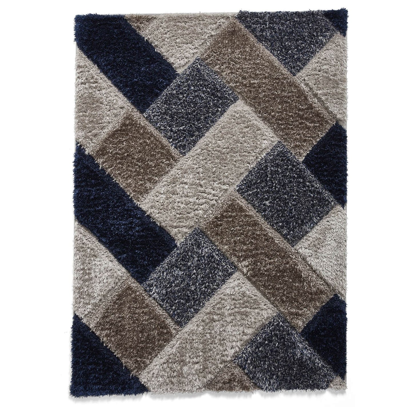 Olympia 2239 Grey/Navy Shaggy Rug