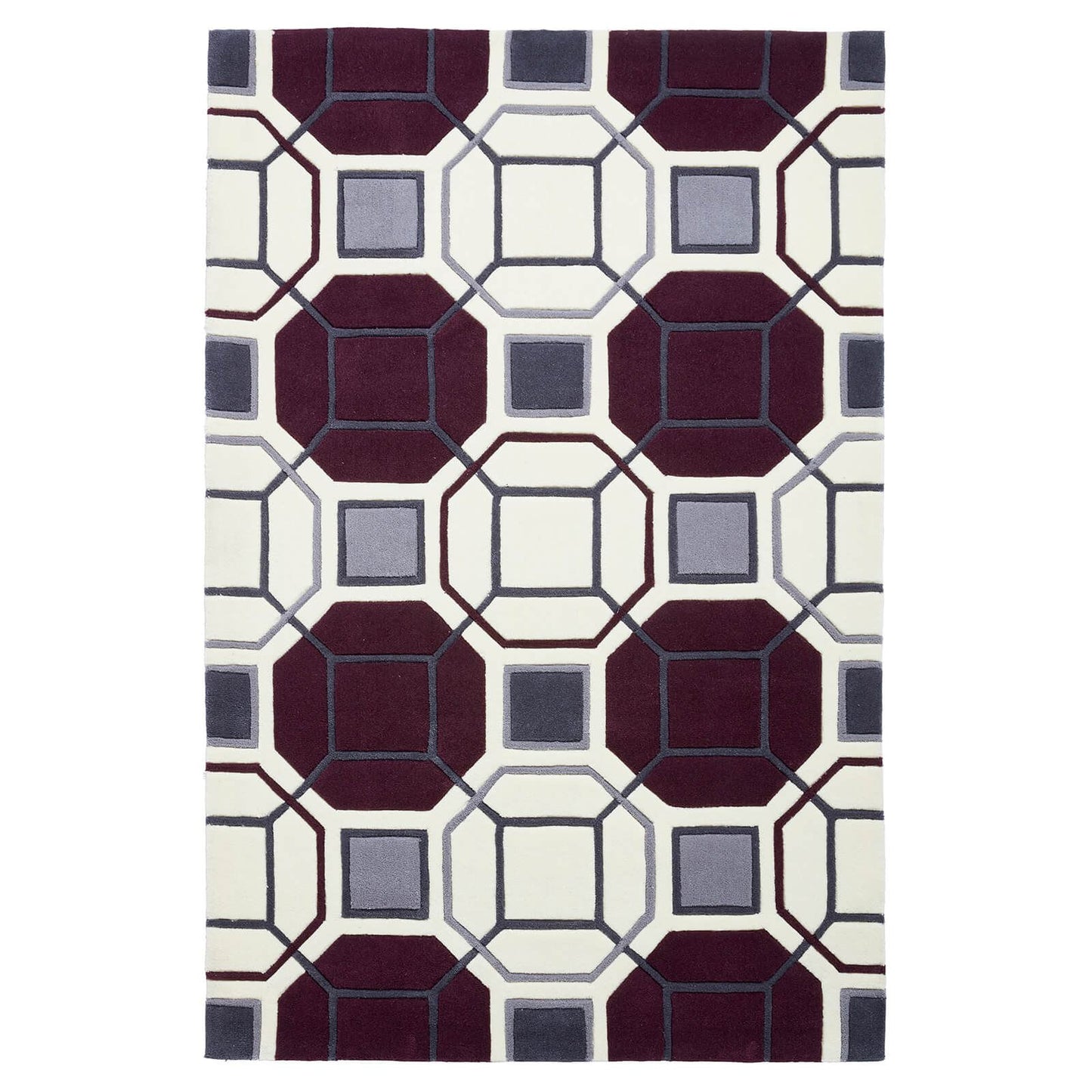 Hong Kong 9238 Ivory/Purple Modern Rug