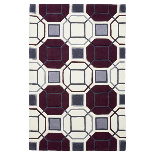 Hong Kong 9238 Ivory/Purple Modern Rug