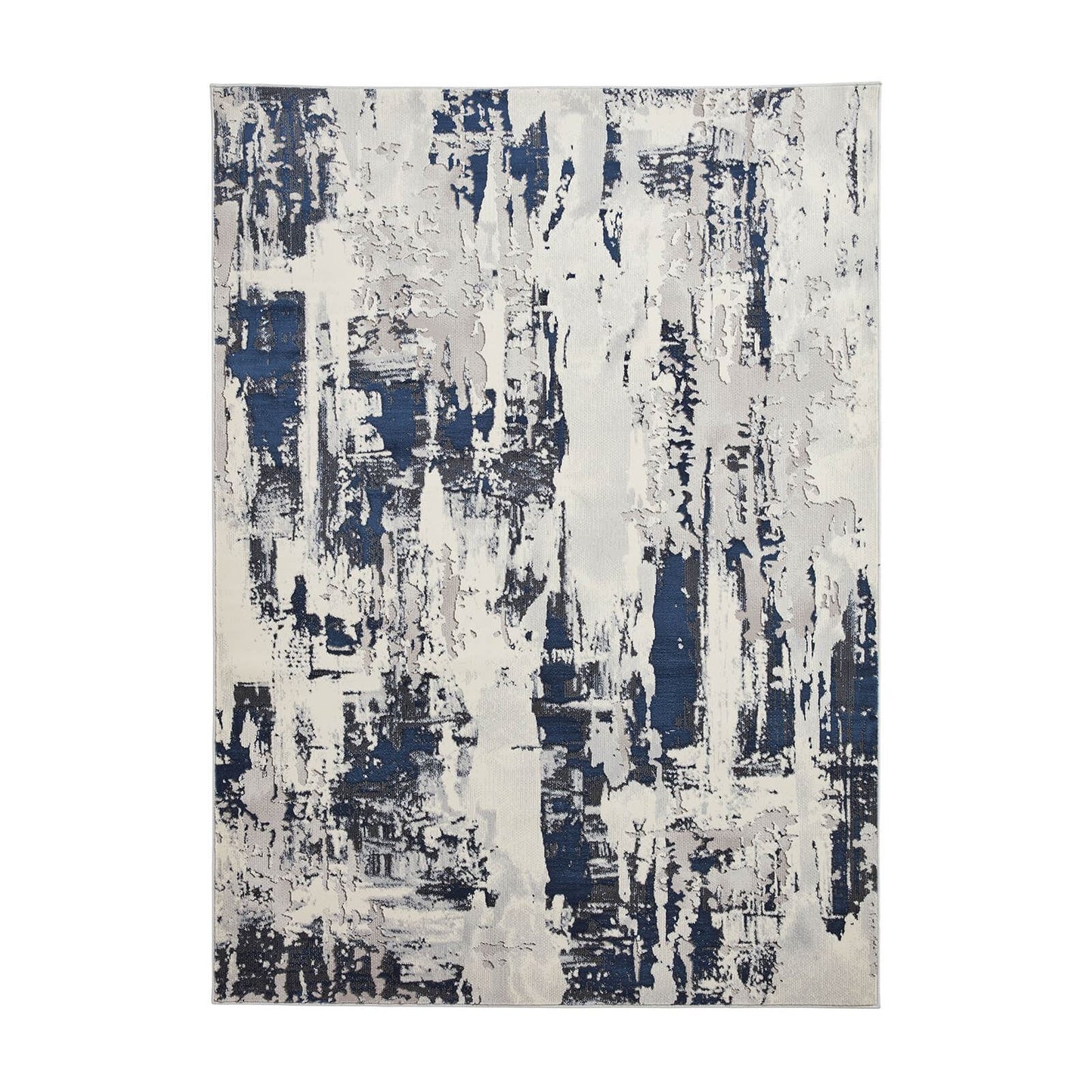 Apollo GR579 Grey/Navy Modern Rug