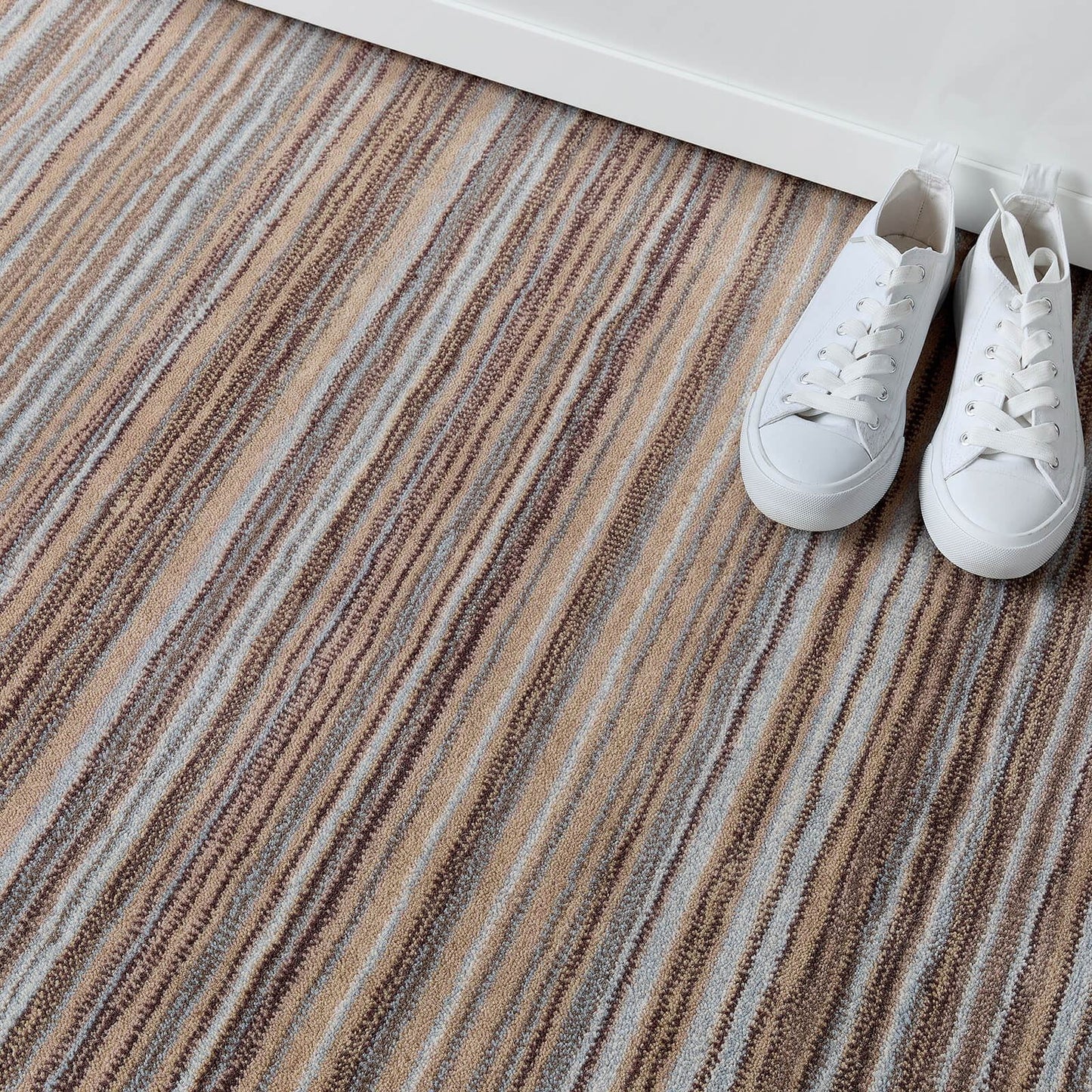 Fine Stripes Beige Modern Rugs