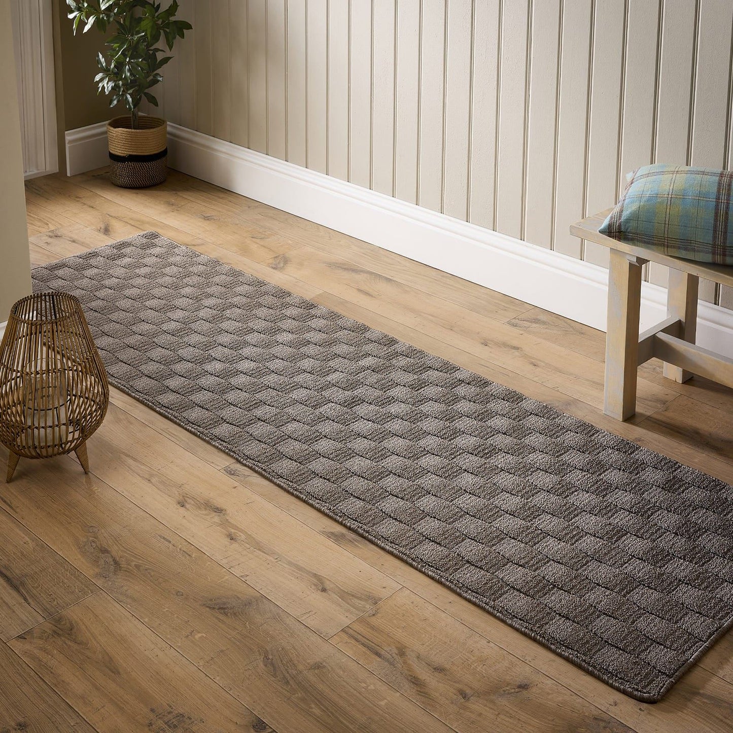 My Mat Sculptured Washable Basketweave Mink Rug