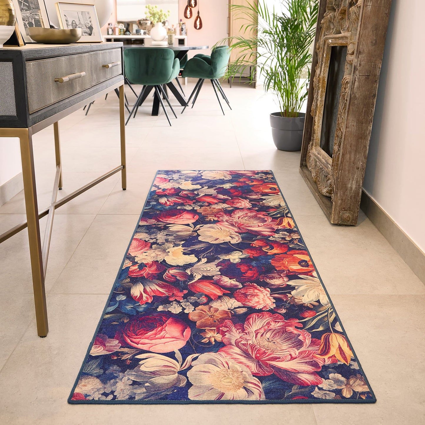 Hug Rug Eco-Washable Dark Florals Rug