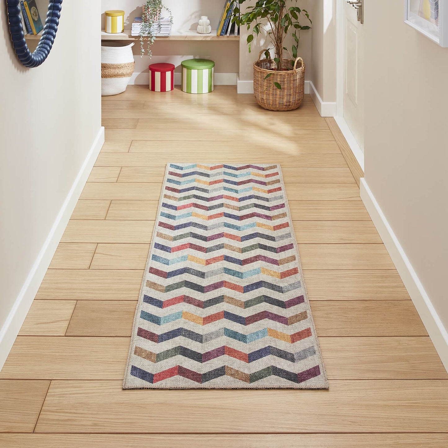 Coral H1059 Multi Modern Washable Rug