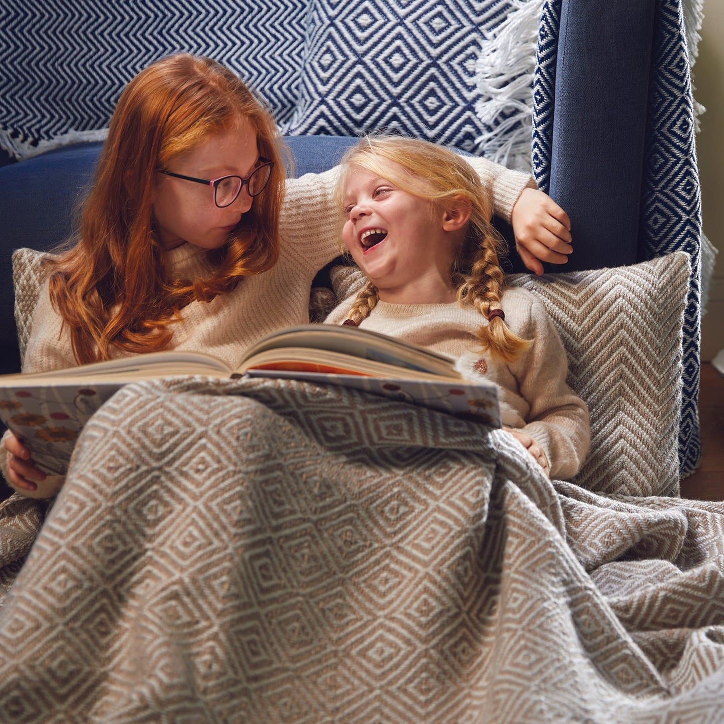 Hug Rug Woven Diamond Throw Natural 130X180 Rug