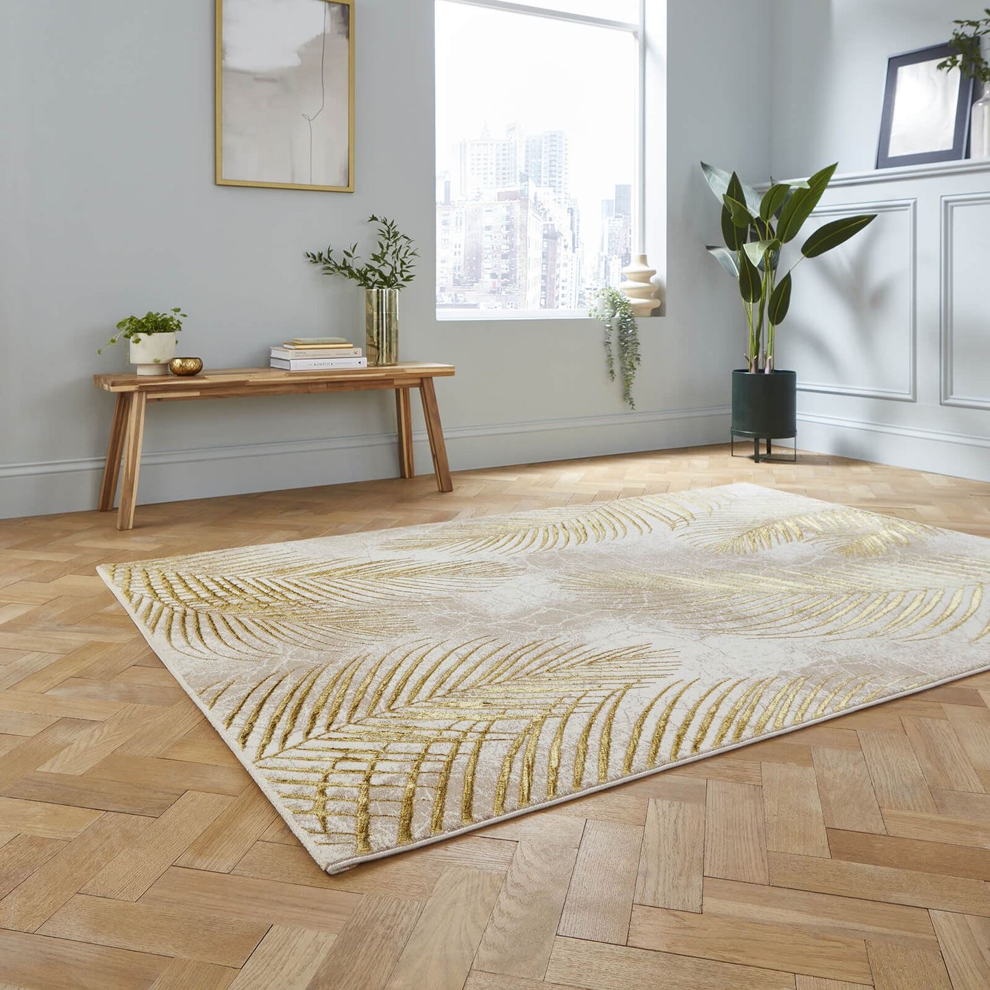 Creation 50051 Beige/Gold Modern Rug