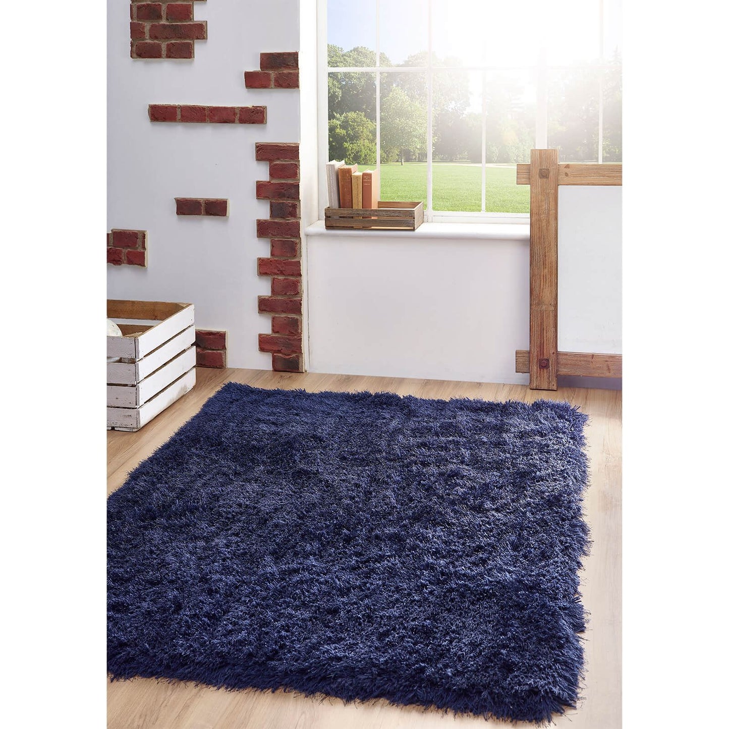 Extravagance Navy Plain Rugs