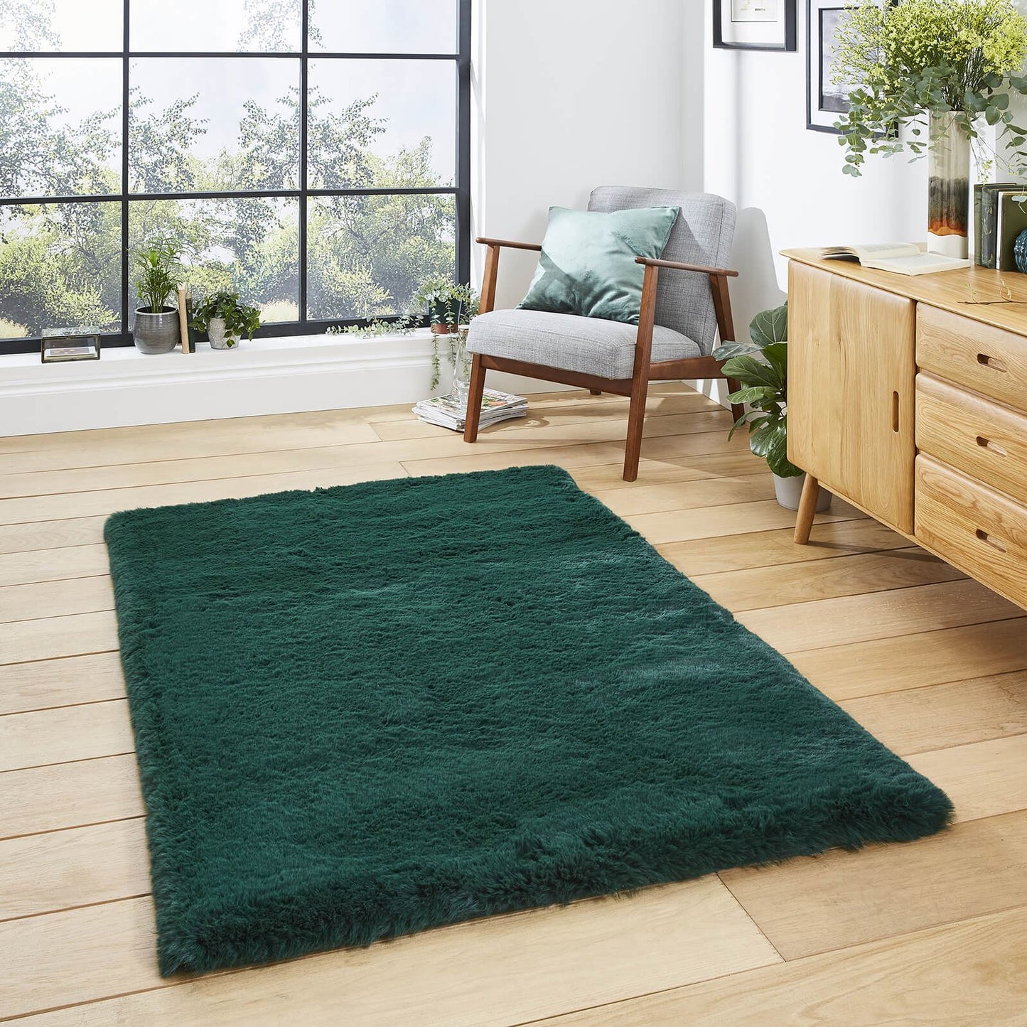 Super Teddy Jewel Green Shaggy Rug