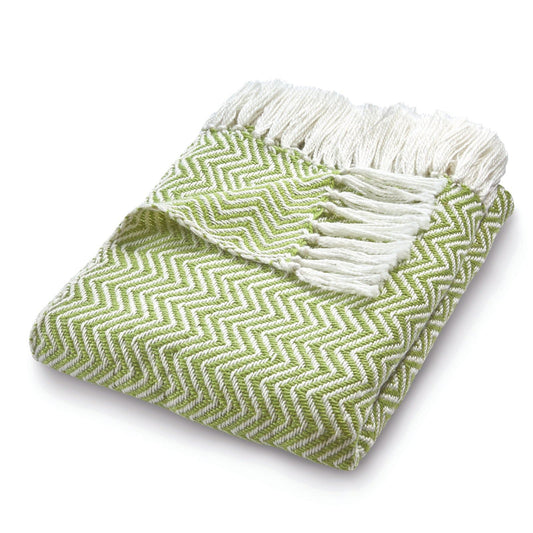 Hug Rug Woven Herringbone Throw Green 130X180 Rug