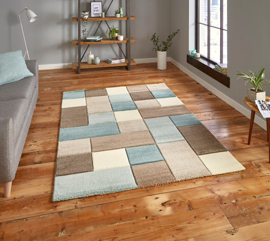 Brooklyn 646 Grey/Blue Modern Rugs