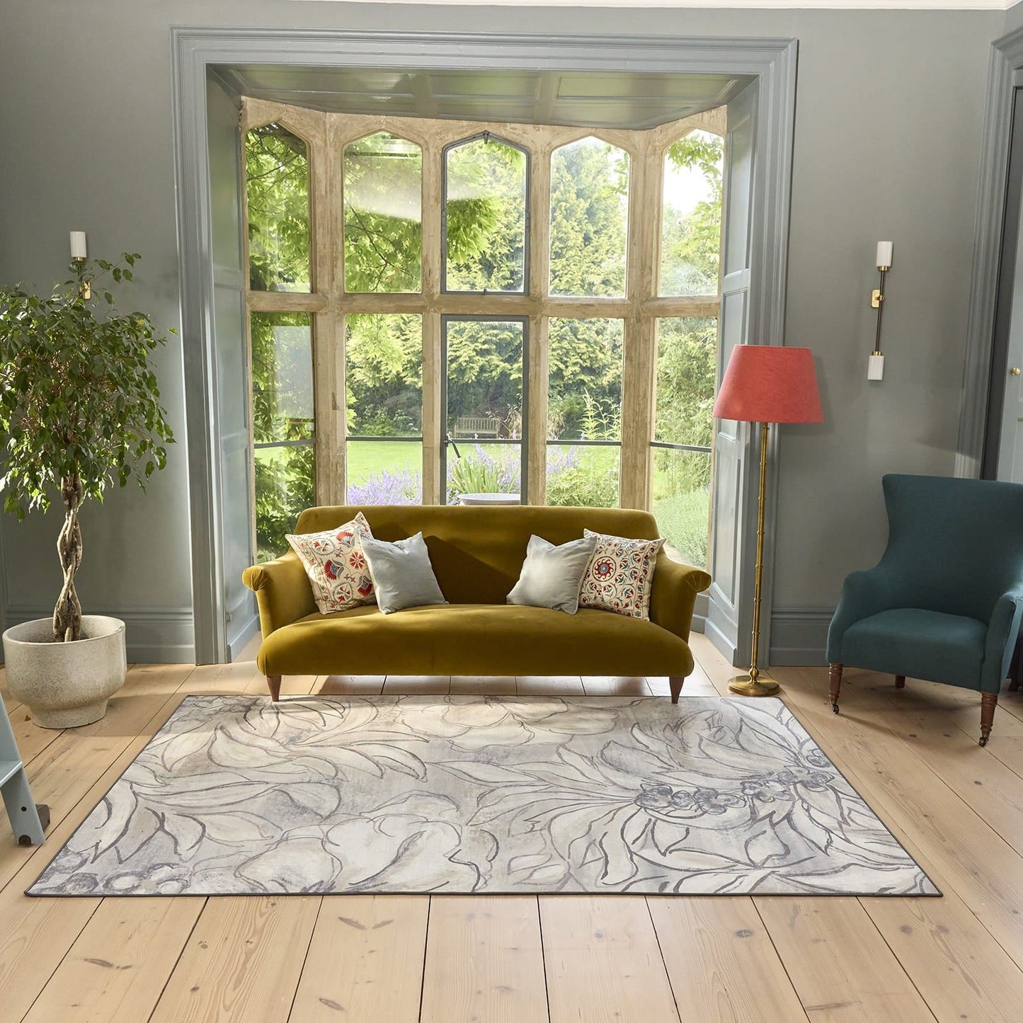 Hug Rug Eco-Washable Art Floral Rug