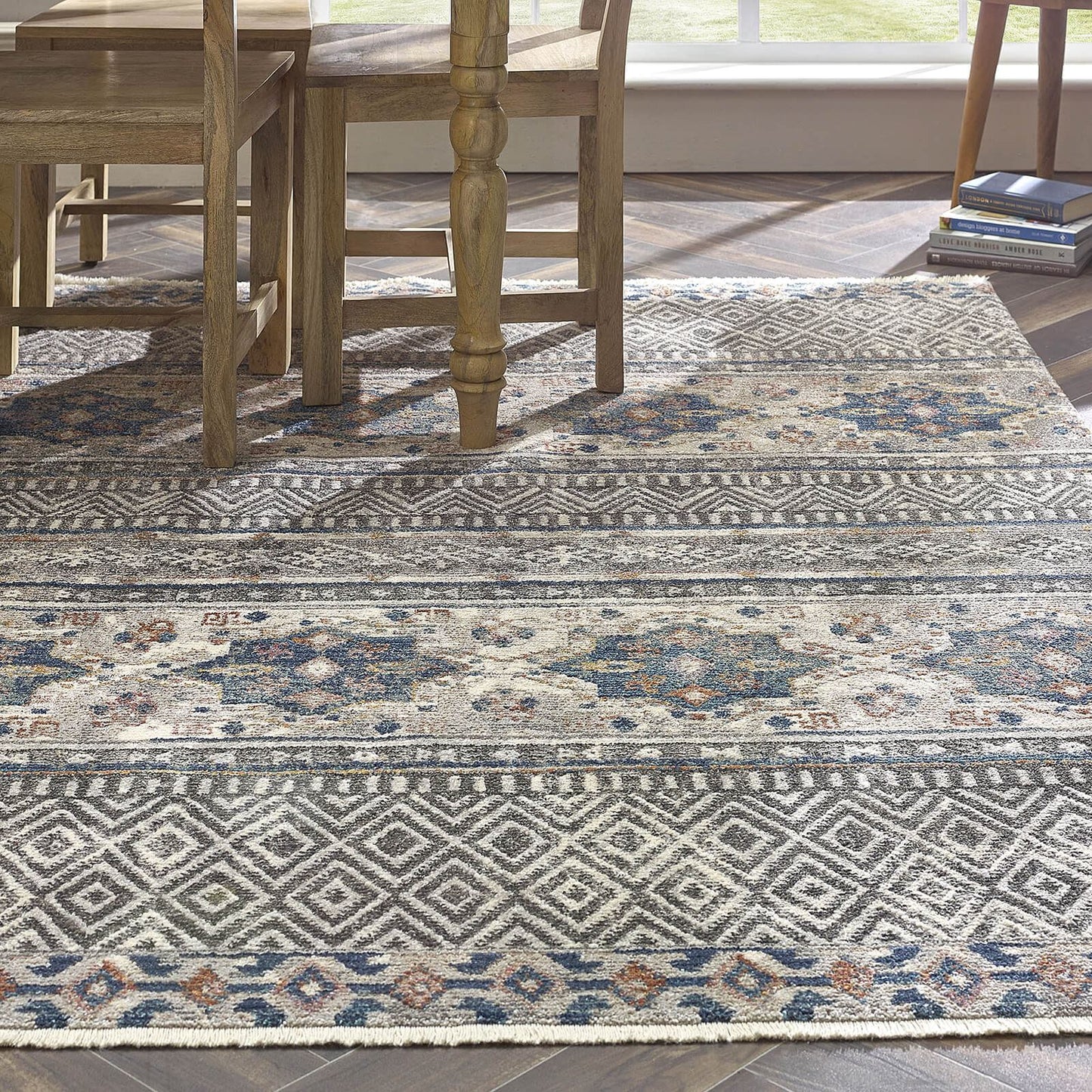 Origins Mandala Stripe Grey 200X300 Rug