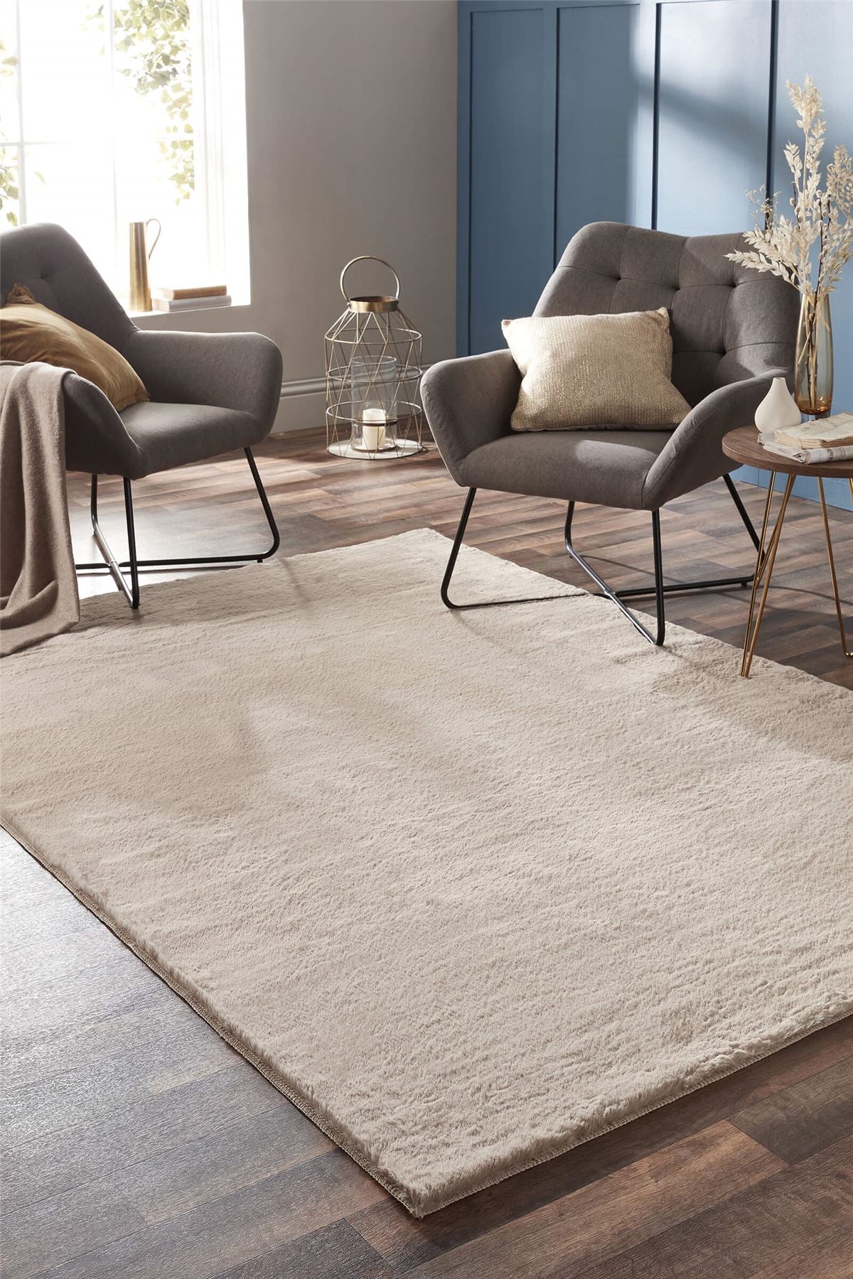 Washable Faux Fur Natural Rugs