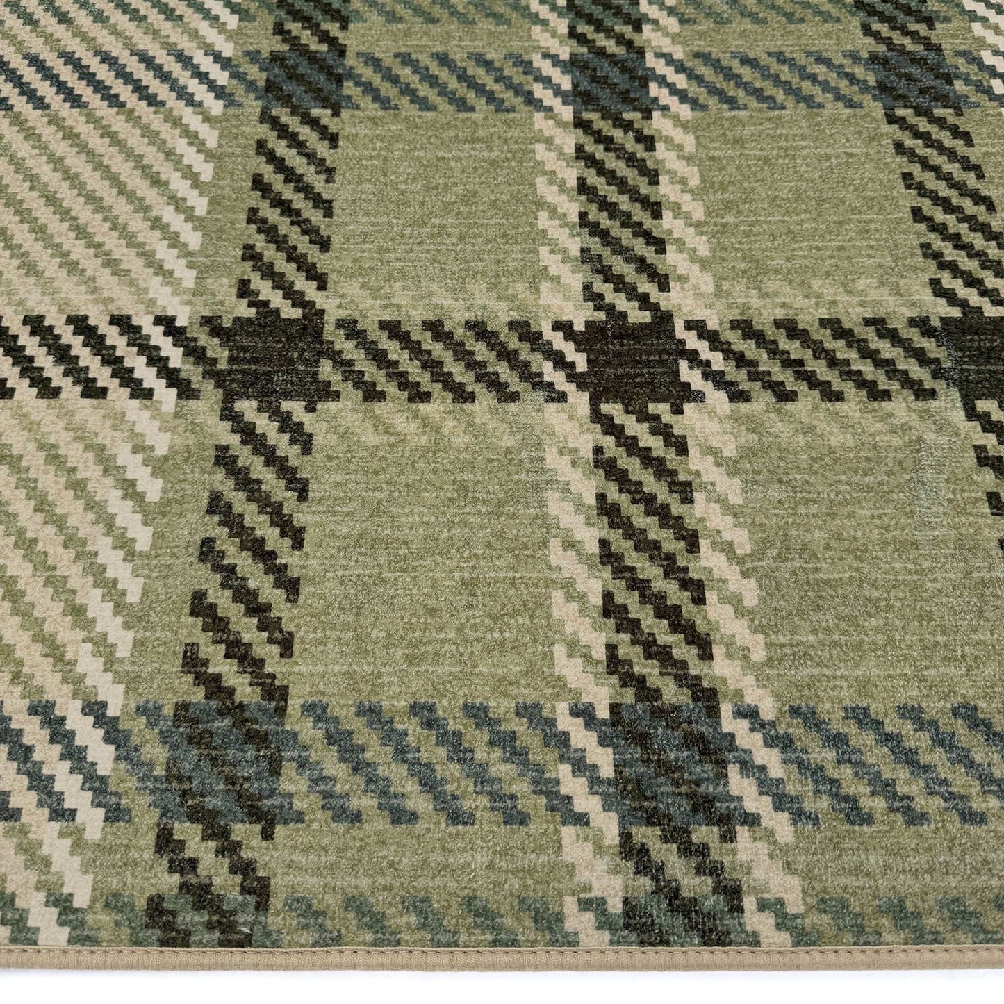 Hug Rug Eco-Washable Isla Plaid Emerald 75x220