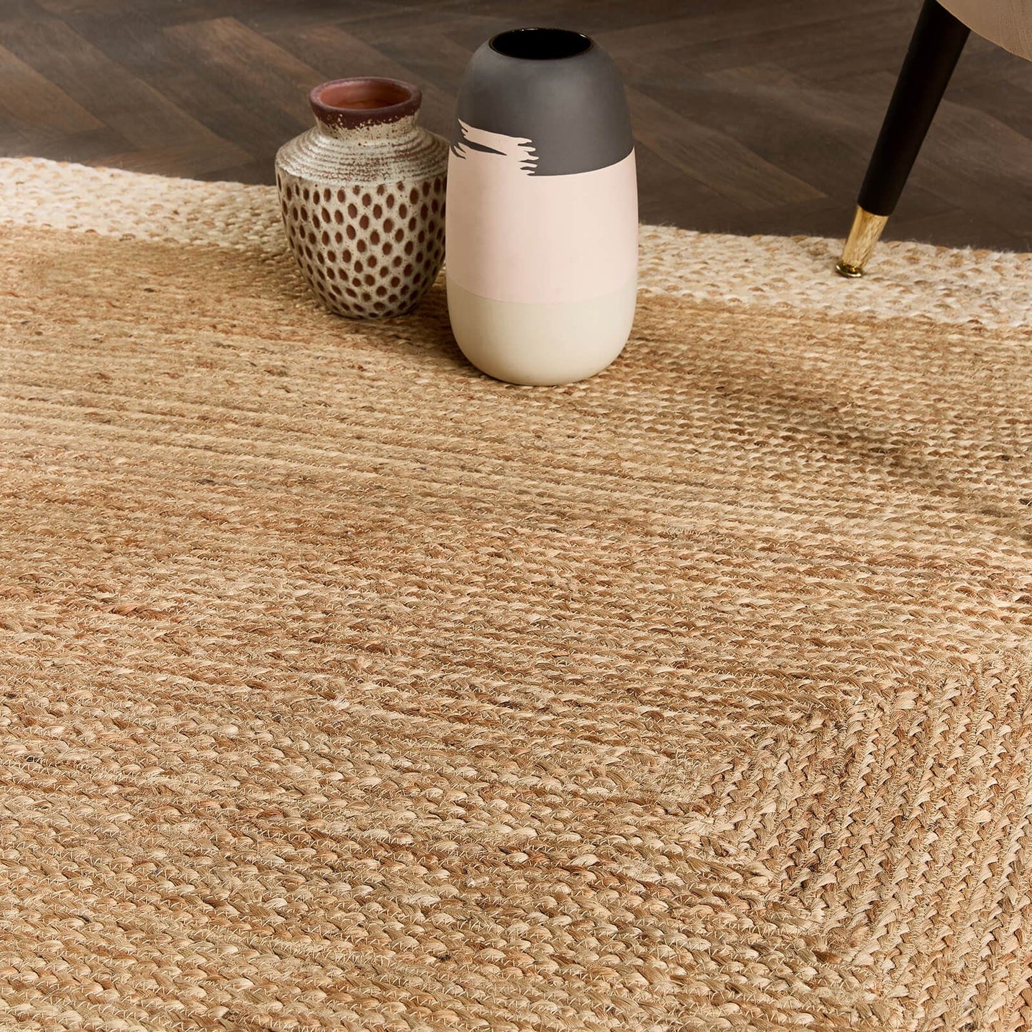 Jute Border Natural White Natural Rugs