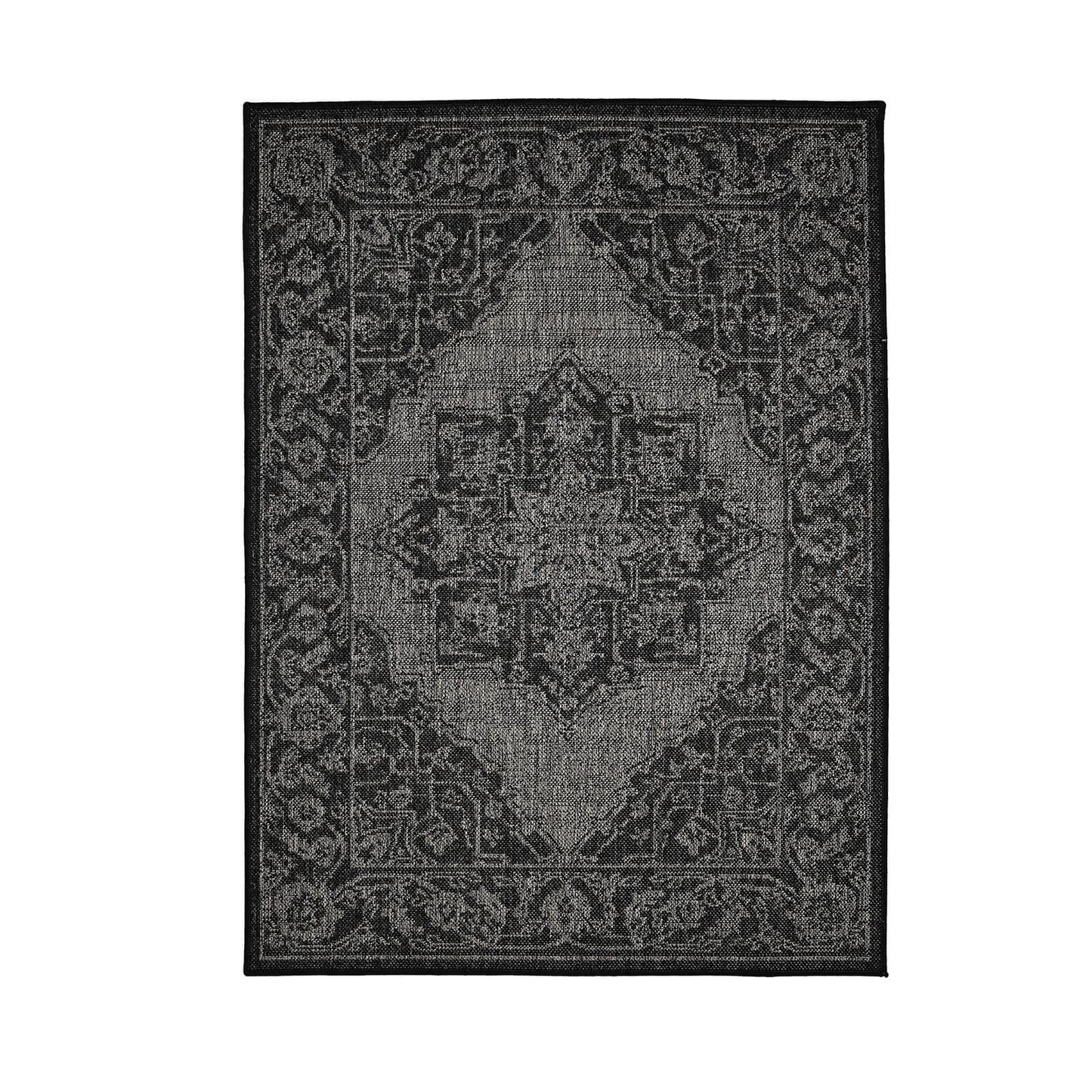 Flatweave Gel Medallion Black Rug