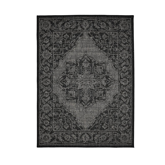 Flatweave Gel Medallion Black Rug