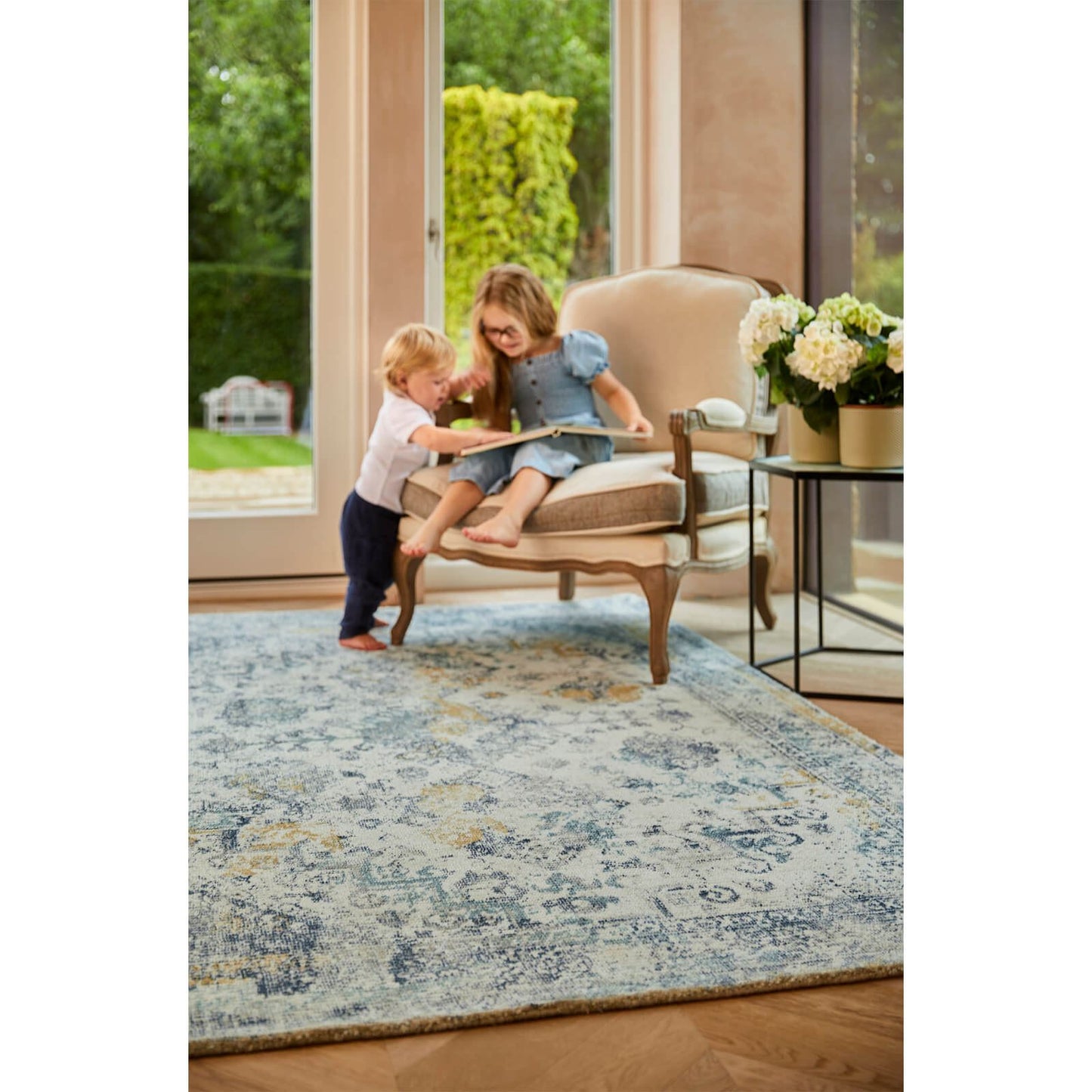 Vogue Blue / Ochre Traditional Rugs