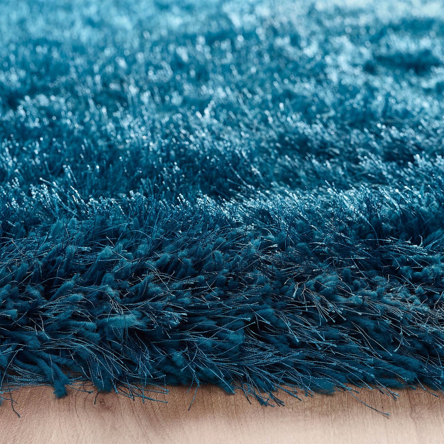 Contemporary Origins Extravagance Plain Teal Modern Rug 60X120Cm
